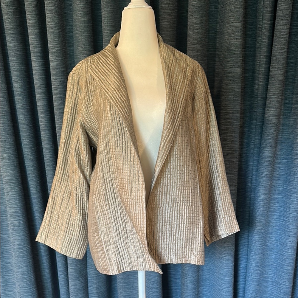 Eileen Fisher Tan Silk Blazer